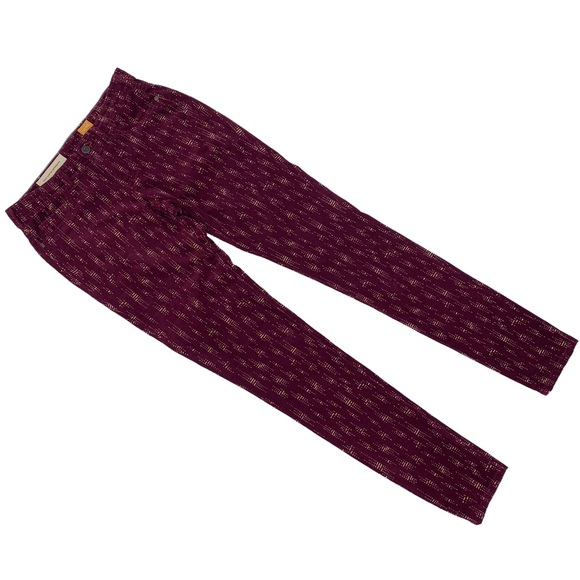 Anthropologie Pilcro and the Letterpress Burgundy/Cream Serif Skinny Cords, 25 - Picture 7 of 16